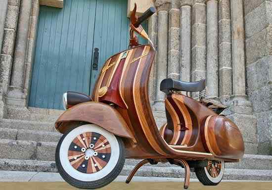 Coisas incríveis feitas de madeira wooden vespa 1 | Arte | Arte, curioso, incrível, madeira, marcenaria