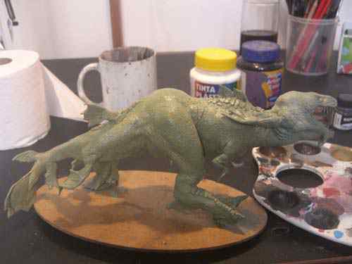 Aqua Rex 4 - Finalização e pintura CIMG0616 | Arte | dicas, dinossauro, escultura, massa, monstro