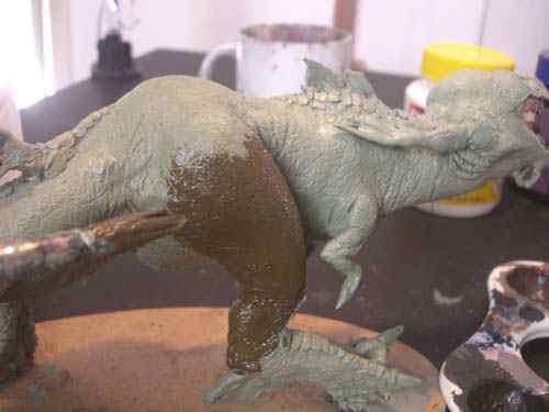 Aqua Rex 4 - Finalização e pintura CIMG0618 | Arte | dicas, dinossauro, escultura, massa, monstro