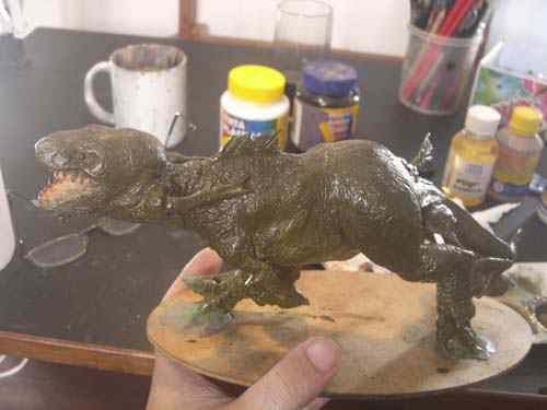 Aqua Rex 4 - Finalização e pintura CIMG0619 | Arte | dicas, dinossauro, escultura, massa, monstro