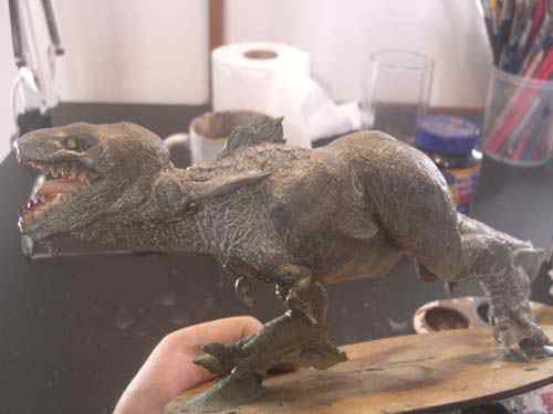 Aqua Rex 4 - Finalização e pintura CIMG0621 | Arte | dicas, dinossauro, escultura, massa, monstro