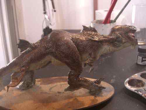 Aqua Rex 4 - Finalização e pintura CIMG0626 | Arte | dicas, dinossauro, escultura, massa, monstro