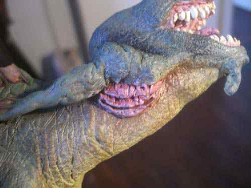 Aqua Rex 4 - Finalização e pintura CIMG0820 | Arte | dicas, dinossauro, escultura, massa, monstro