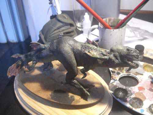 Aqua Rex 4 - Finalização e pintura CIMG0824 | Arte | dicas, dinossauro, escultura, massa, monstro