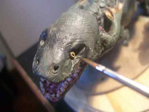 Aqua Rex 4 - Finalização e pintura CIMG0825 | Arte | dicas, dinossauro, escultura, massa, monstro