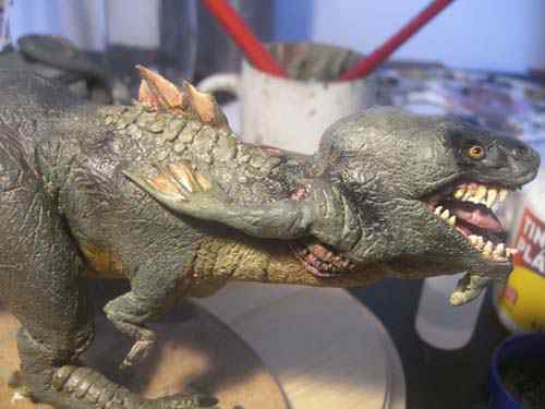 Aqua Rex 4 - Finalização e pintura CIMG0832 | Arte | dicas, dinossauro, escultura, massa, monstro