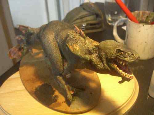 Aqua Rex 4 - Finalização e pintura CIMG0835 | Arte | dicas, dinossauro, escultura, massa, monstro