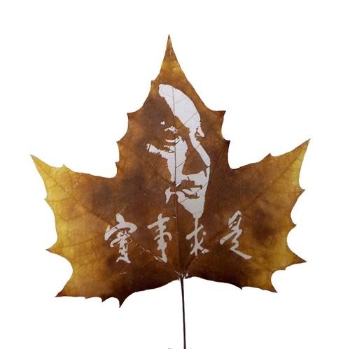 Leaf carving - a arte de esculpir em folhas Arte em folha esculpida retratando um cavalo em movimento, mostrando o domínio da técnica