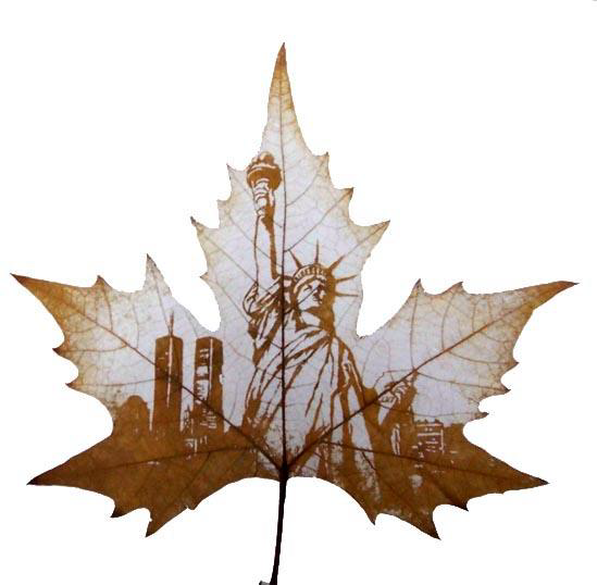 Leaf carving - a arte de esculpir em folhas StatueofLiberty | Arte | Arte, bizarro, china, chinês, curioso, folhas, incrível, maluco