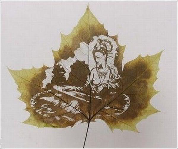 Leaf carving - a arte de esculpir em folhas leaves carving masterpieces 14 | Arte | Arte, bizarro, china, chinês, curioso, folhas, incrível, maluco