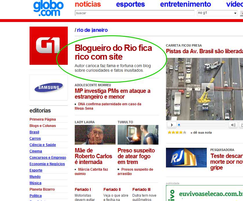 Mundo Gump em destaque do G1 noticiafeliz