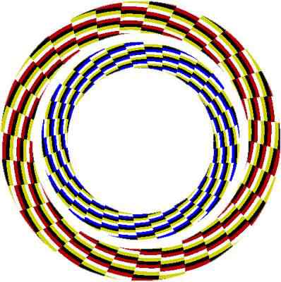 Ilusão de ótica da espiral invisível Ilusão de ótica da espiral invisível com círculos pretos e brancos