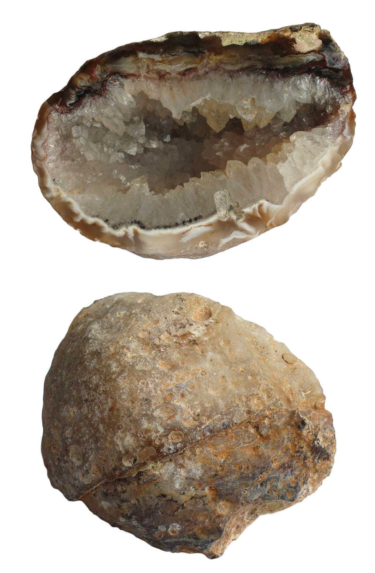 Mistério intrigante: Sapos dentro de pedras Geode_inside_outside