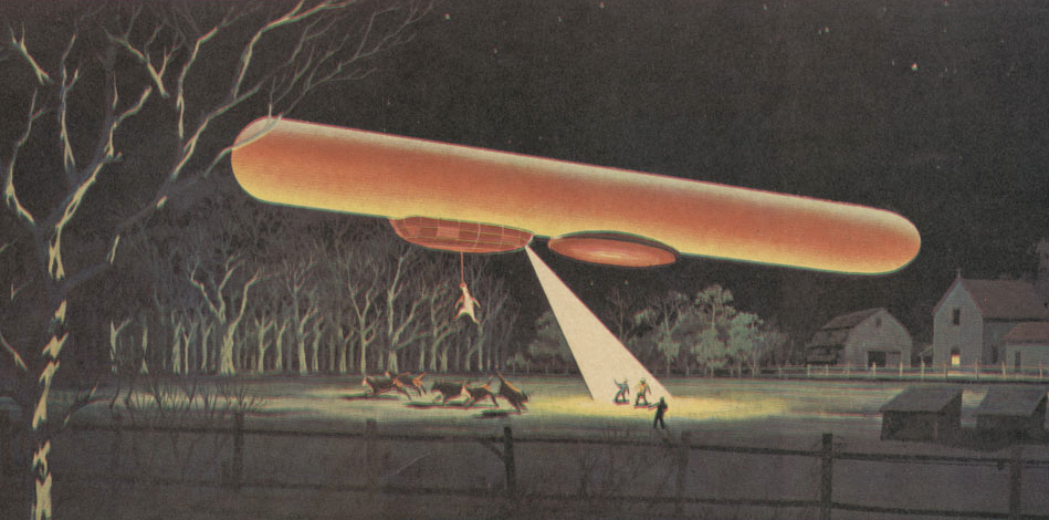 A vaca abduzida por um ufo? cigar-ufo