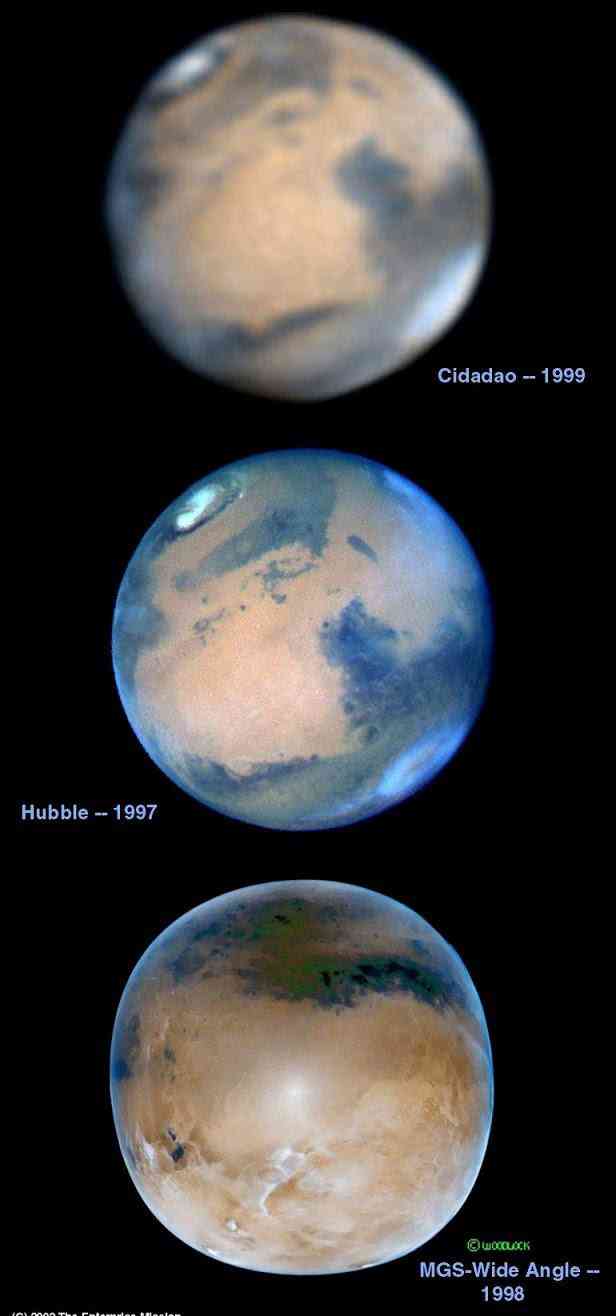 Quer ver uma cabeça bizarra em Marte? Faça o passo-a-passo comigo! Três telescópios diferentes mostram as "verdadeiras cores de Marte". Cadê o Vermelhão ferrugem, gente?