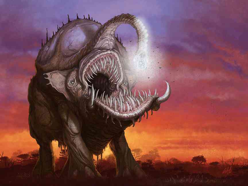 Ultra gump blaster mega pack ultimate post de monstros 6 Anglerphant | Arte | baba, bizarro, criaturas, demonios, fantasia, grotesco, monstros, nojento, pesadelo, seres