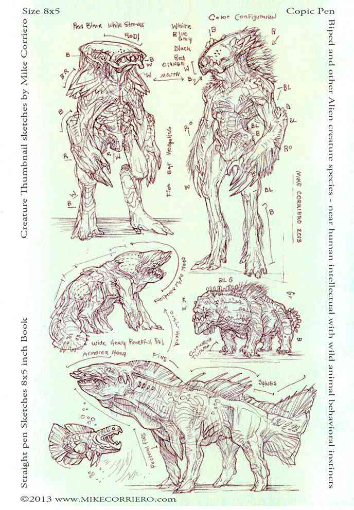 Ultra gump blaster mega pack ultimate post de monstros 6 alien bipeds species mikecorriero 02 2013 | Arte | baba, bizarro, criaturas, demonios, fantasia, grotesco, monstros, nojento, pesadelo, seres