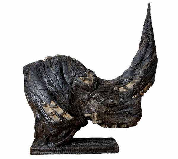 Incríveis esculturas de pneu 174014151374,xcitefun rubbery mutant 10 | Arte | Arte, design, escultura, pneu, poluição