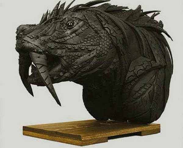 Incríveis esculturas de pneu 174014151378,xcitefun rubbery mutant 6 | Arte | Arte, design, escultura, pneu, poluição