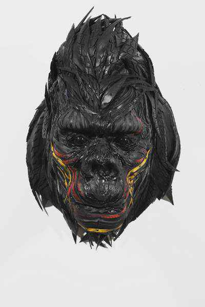 Incríveis esculturas de pneu 90991216 gorilla head1 01 | Arte | Arte, design, escultura, pneu, poluição